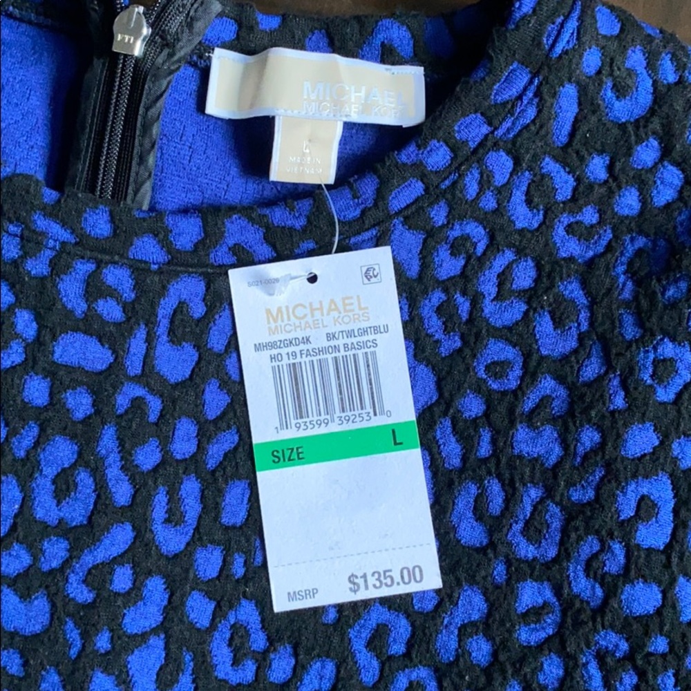 Michael Kors Women's Cheetah Jacquard Tier Dress. - Picture 8 of 8